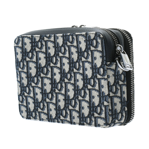 Dior Pouch Oblique  Jacquard Strap Christian Navy Canvas - Picture 1 of 13